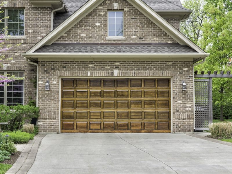 Traditional two car wooden garage